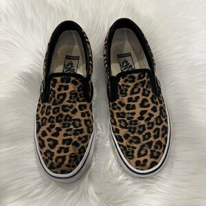 Vans Customs - Leopard Print Slip-On Shoes - size 7